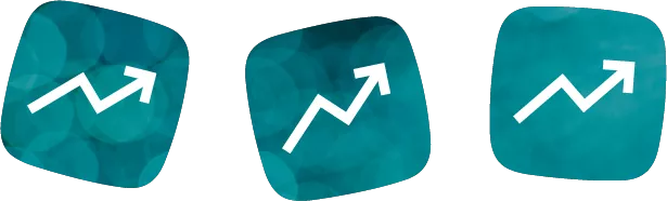 3 white arrows on a blue background