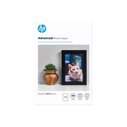 HP Advanced Glossy Photo Paper-100 sht/10 x 15 cm borderless