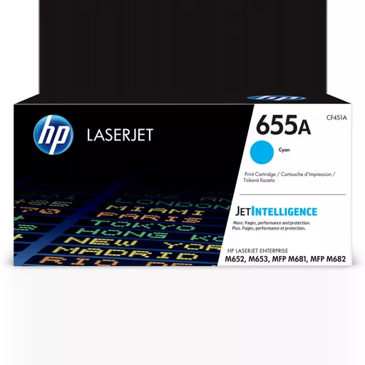 HP CF451A/655A Toner cartridge cyan, 10.5K pages ISO/IEC 19752 for HP LaserJet M 652/681