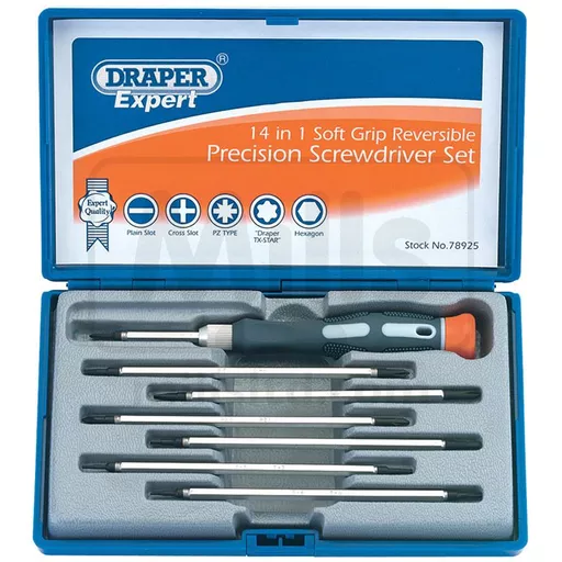 Reversible Precision Screwdriver 8 Piece