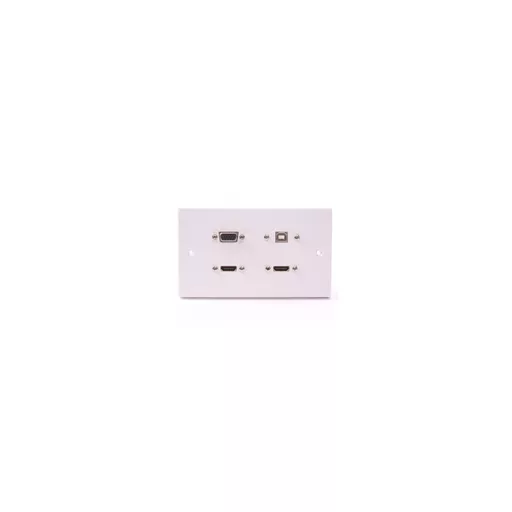 Double Gang  2 x HDMI, VGA & USB-B (-A, 15cm)  Wall Plate (1M to 10M)