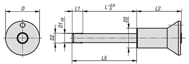 Ball Lock Pin With Mushroom Grip. 6mm Pin Diameter. 10mm Clamping Length. Stainless Steel.