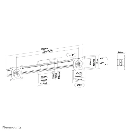 Neomounts dual crossbar