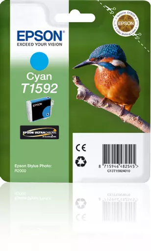 Epson C13T15924010/T1592 Ink cartridge cyan 17ml for Epson Stylus Photo R 2000