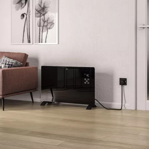 Cortona 555 x 770 Glass Fronted Electric Radiator 2000W Black