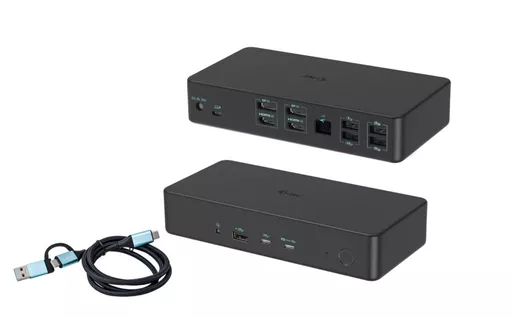 i-tec USB 3.0 / USB-C / Thunderbolt 3 Professional Dual 4K Display Docking Station Generation 2 + Power Delivery 100W