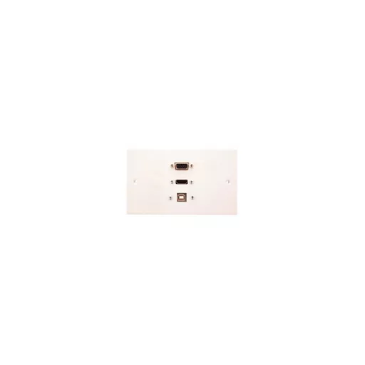 Double Gang  HDMI, VGA & USB-B (-A, 15cm)  Wall Plate (1M to 10M)