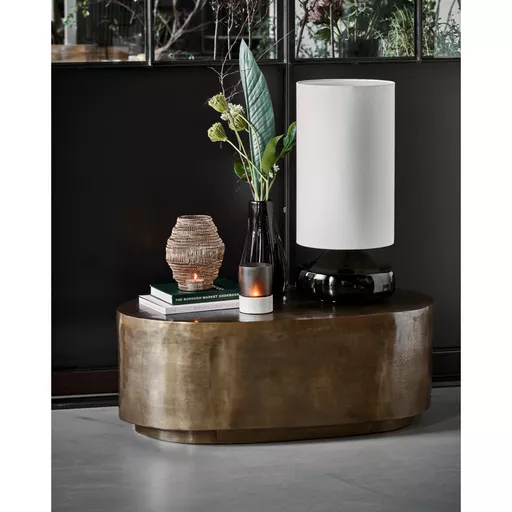 Oval Coffee table, Rota, Antique brass finish