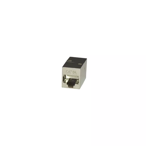 RJ45 Cat6a Shielded Inline Coupler, Silver