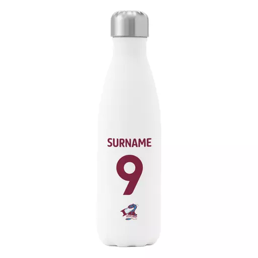 Scunthorpe United FC Back of Shirt Insulated Water Bottle - White