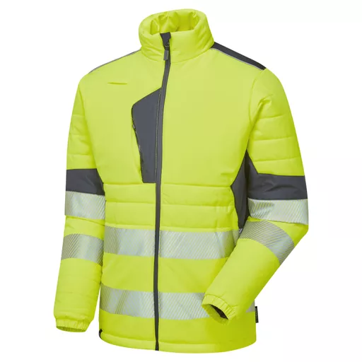 SYH-058C-System-Hi-Vis-Eco-Two-Tone-Yellow-Navy-Thermal-Baffle-Jacket-Front-Angle-Left With Segmented Tape.png