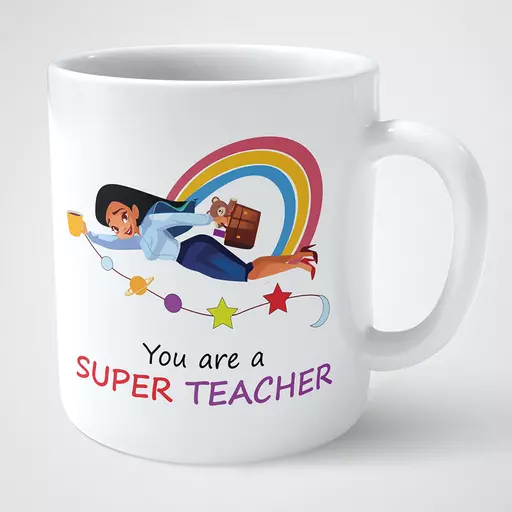 Personalised Funny teacher appreciation mug - Super Teacher text