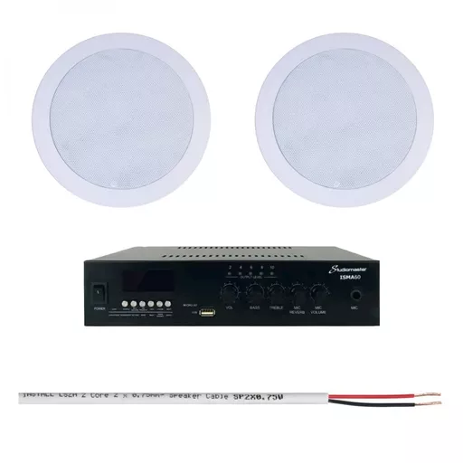 Studiomaster ISMA60 & CS520HP Speakers 100V Speakers Background Music System Bundle