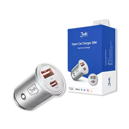 3mk - Hyper Car Charger (30W) (Silver)