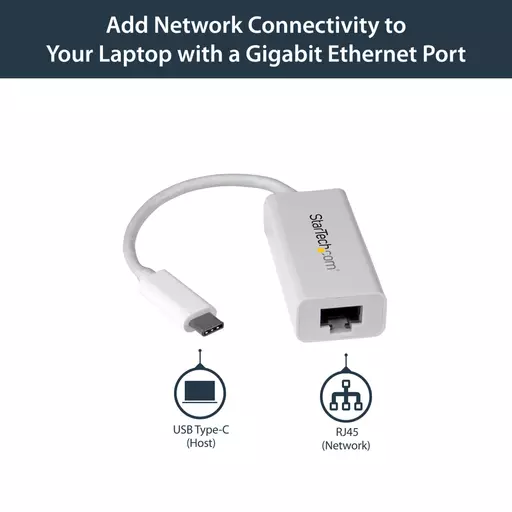 StarTech.com USB-C to Gigabit Network Adapter - White