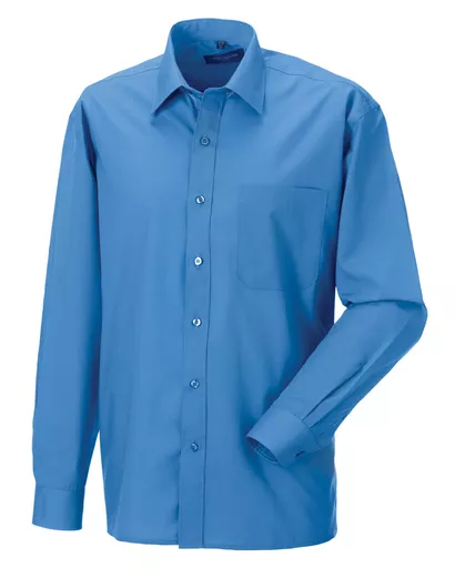 Men's Long Sleeve Polycotton Easy Care Poplin Shirt