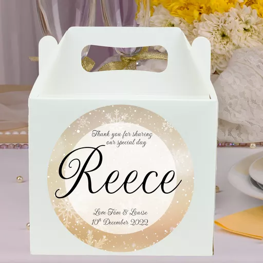 Children's Christmas Wedding Activity Box with Gold Snowflake