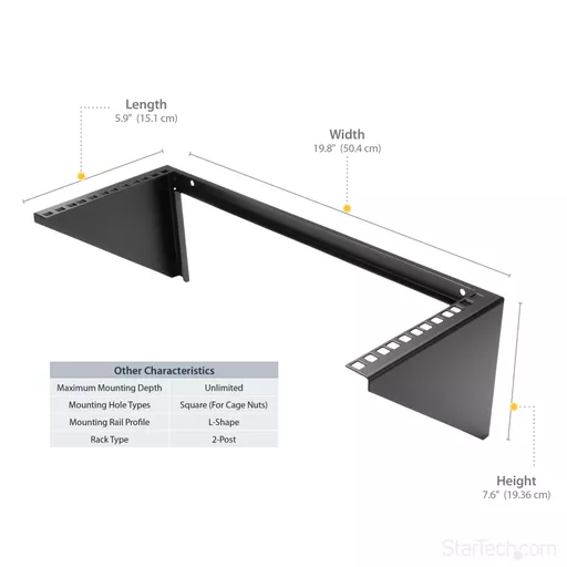 StarTech.com 4U 19in Steel Vertical Wall Mount Equipment Rack Bracket