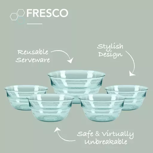 Fresco Reusable Plastic Serving Bowl Set