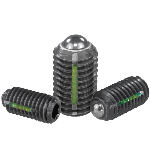 K0325 Inch - Spring Plungers With Hex Socket And Ball In Steel With Thread Lock