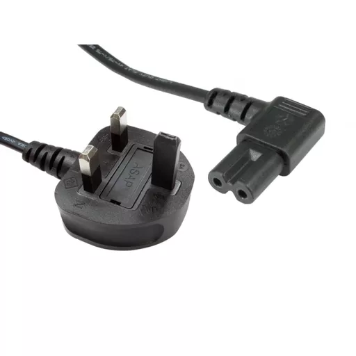 UK 3A Plug to Right Angled IEC C7 (Figure 8) Mains Lead