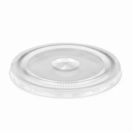 16OZ CLEAR RPET FLAT COLD CUP LID WITH STRAW SLOT - (1X1000)