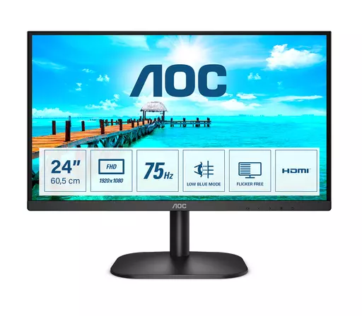 AOC B2 24B2XHM2 computer monitor 60.5 cm (23.8") 1920 x 1080 pixels Full HD LCD Black