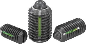 K0323 - Spring Plungers With Slot And Thrust Pin In Steel With Thread Lock