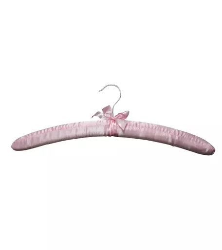 Pink Padded Satin Chrome Hanger - 430mm