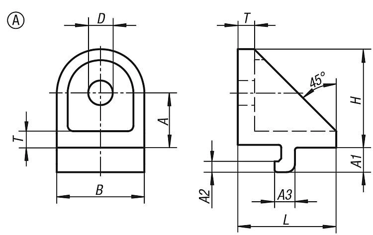 Angle Bracket. 27x24x27mm. 6mm Slot Width. Zinc.