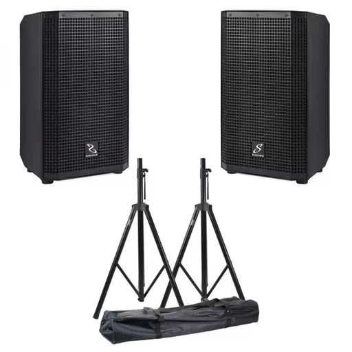 Studiomaster Vortex 12A Active Speakers with Stand Kit