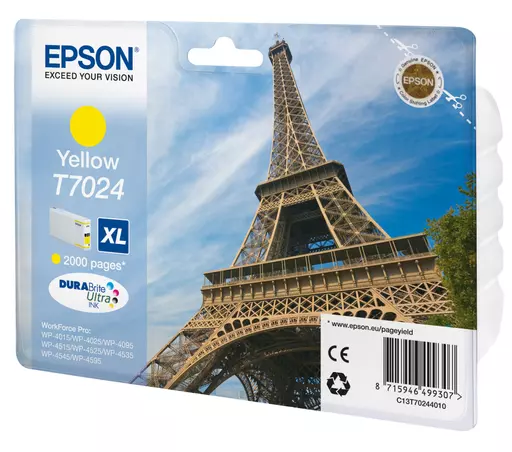 Epson C13T70244010/T7024 Ink cartridge yellow XL, 2K pages ISO/IEC 24711 21,3ml for Epson WP 4015/4025