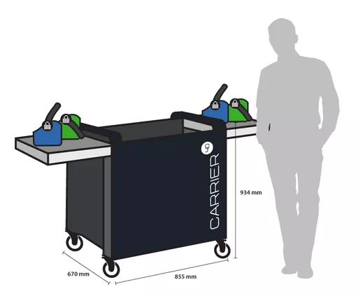 LocknCharge Carrier 40 Portable device management cabinet Black, Blue, Green, Grey