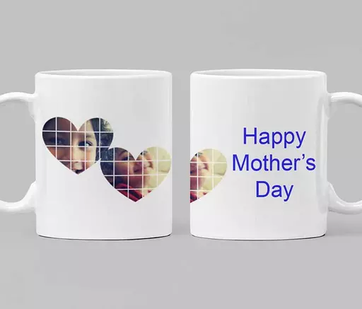 personalised mug with heart and photos and add message mothers day gifts