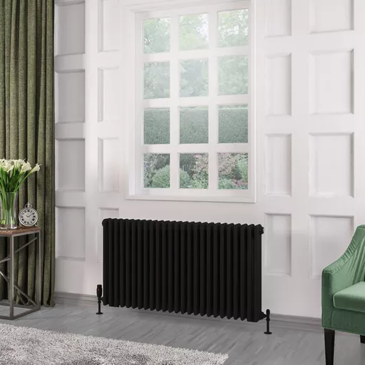 Rivassa 3 Column Radiator 600 x 1148mm Matt Black