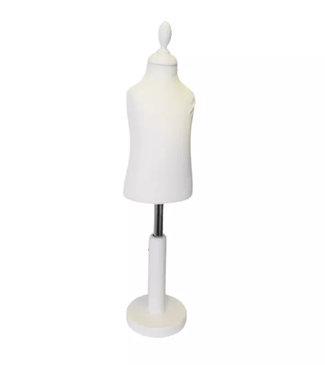 1 Year New Born Child Tailors Dummy with Disc Base - White