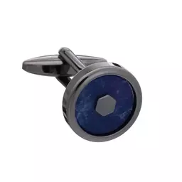 Hexagon Middle Sodalite & Gun Metal Cufflinks