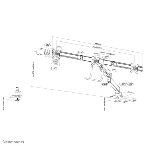 Neomounts monitor arm desk mount