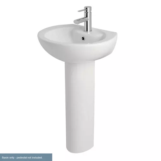 Temptation 50cm x 44cm 1 Tap Hole Basin with Overflow - White