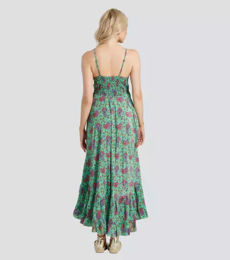 South Beach Green Pailsey Dress rear view.jpg