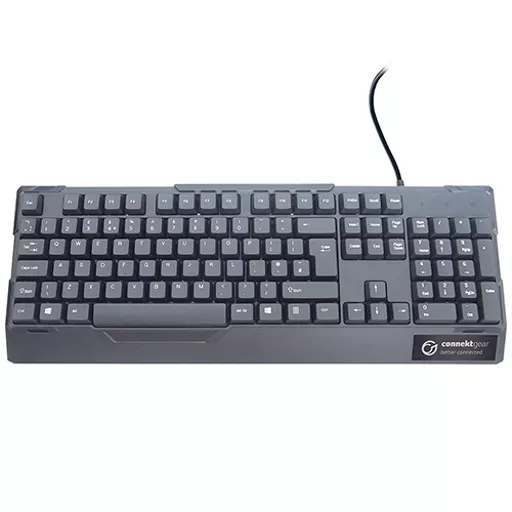 connektgear KB235 USB Standard UK Layout Keyboard and 3 Button Optical Mouse - Black