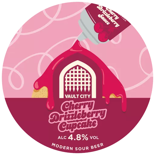 Vault City Cherry Drizzleberry Cupcake