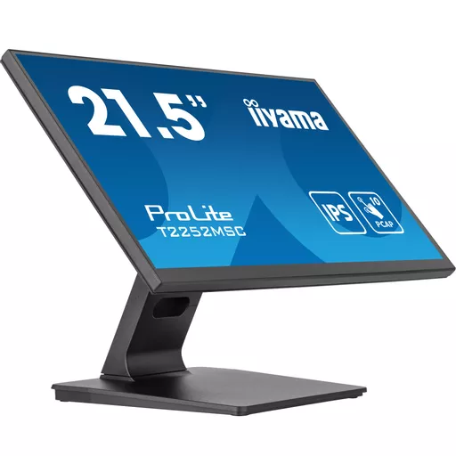 iiyama ProLite 21.5” PCAP 10pt touchscreen monitor featuring IPS panel technology, Edge-to-Edge glass design and anti fingerprint coating