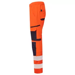 SYH-502-System-Hi-Vis-Orange-Navy-Eco-Stretch-Jogger-Trousers-Left With Segmented Tape.png