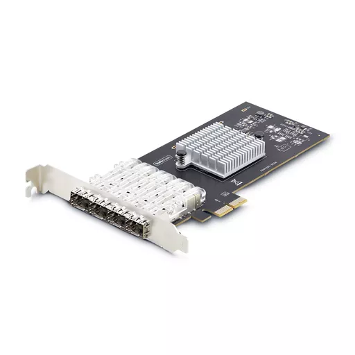 StarTech.com 4-Port GbE SFP Network Card, PCIe 2.0 x2 (x4, x8, x16 Compatible), Intel I350-AM4 4x 1GbE Controller, 1000BASE Copper/Fiber Optic, Desktop/Server Quad-Port Gigabit Ethernet NIC - Windows & Linux