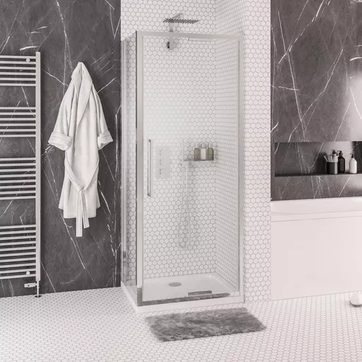 Corniche 2000 8mm Easy Clean 2000mm x 700mm In-Fold Shower Door - Chrome