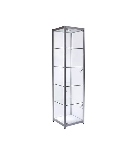 Aluminium Tower Showcase with Single Door - 198cm x 40cm x 40cm