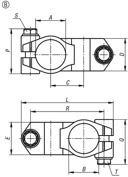 Cross Tube Clamp.To Suit 40mm Round Tubes. Stainless Steel.