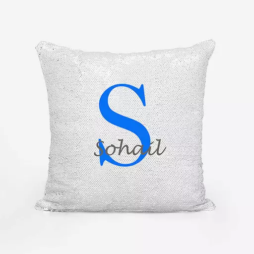 Personalised Unicorn inspired Name Cushion sequin Magic Name and initial Gift