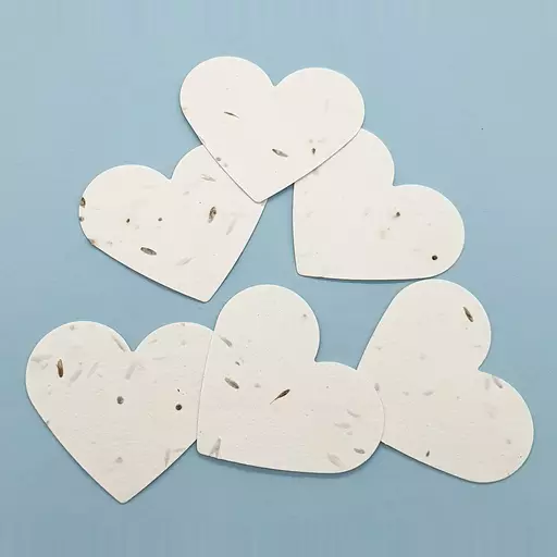 Plantable Die Cut Hearts, Wedding Favours, Funeral Favours